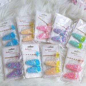 Kids Hair Clips Set - Multicolor 9 Packs With 3 Snaps Each